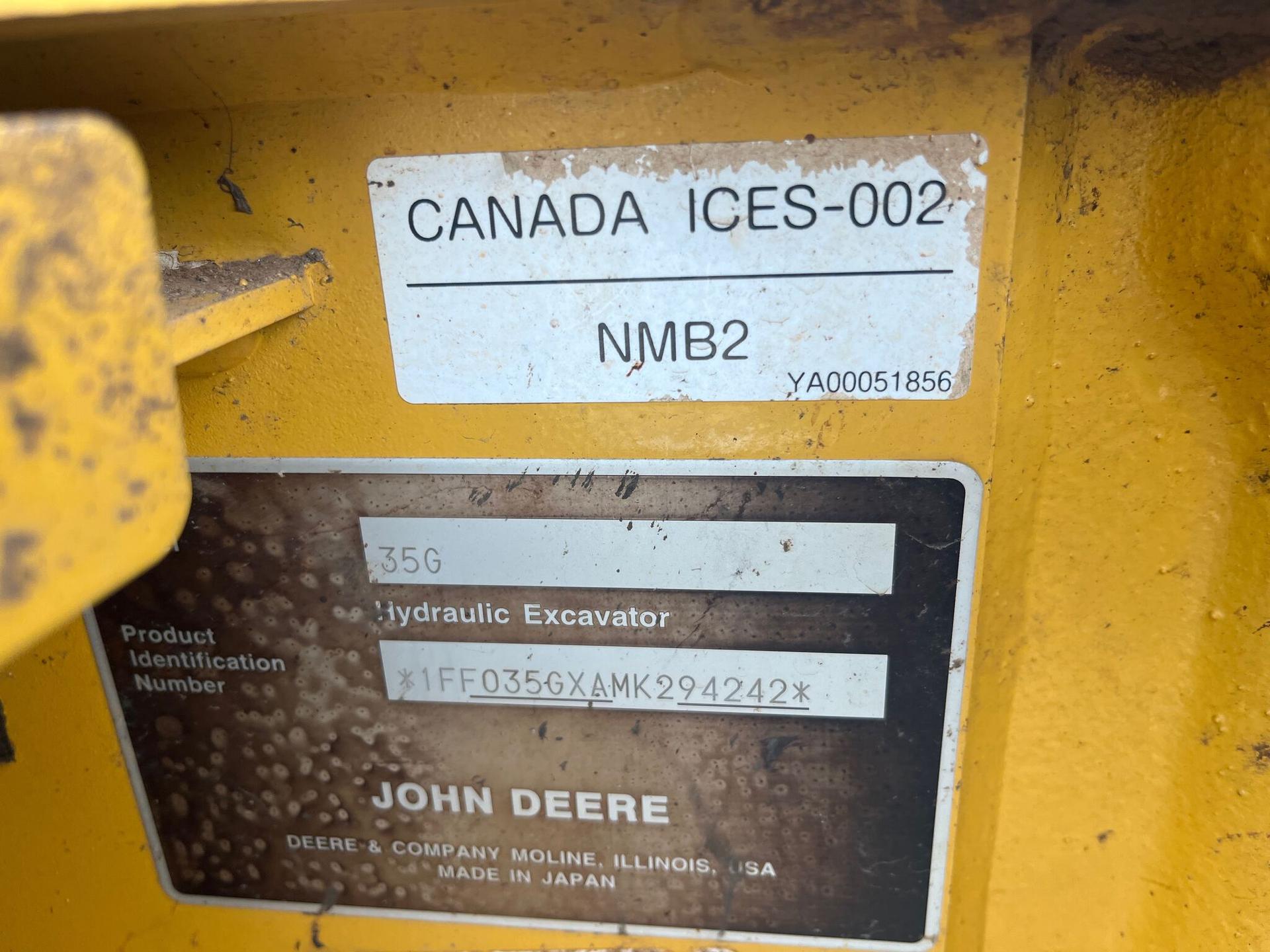 2021 John Deere 35G Image