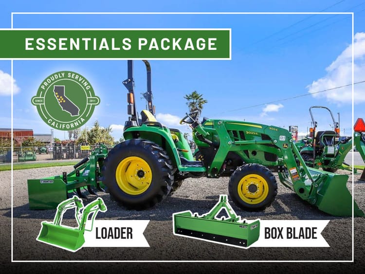 Essentials Package – 3025E with Loader & Scraper